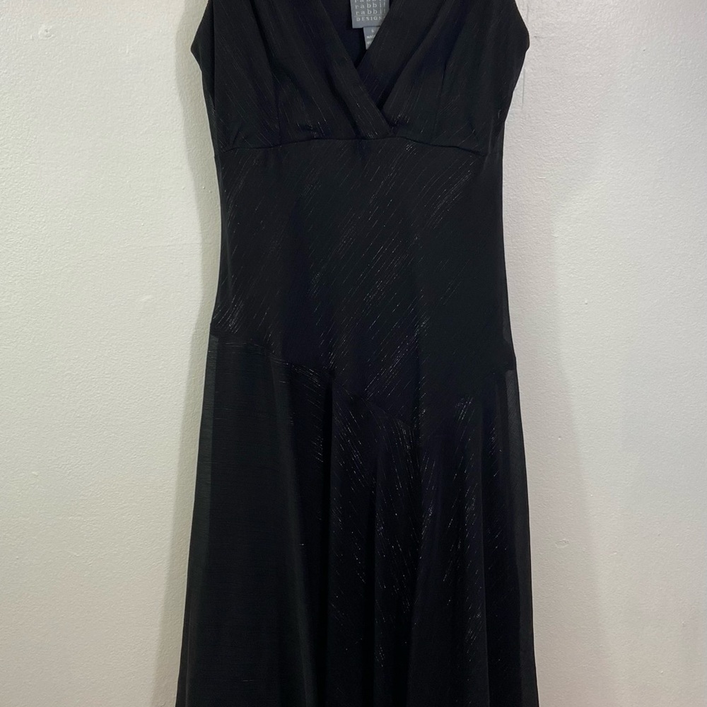 Vintage Babydoll Whimsigoth Dress Y2K Black Sz 6 Sheer Witchy Grunge Midi Vamp - Picture 2 of 11